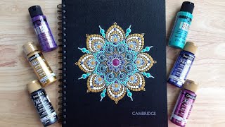 Guest painter shares a PRO TIP  Notebook Mandala Timelapse [upl. by Tamanaha184]