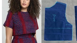 HOW TO MAKE CROP TOP Pattern for beginners [upl. by Kurr776]