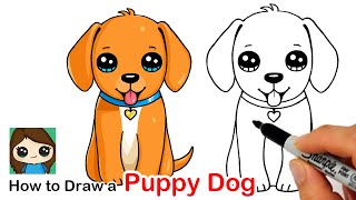 How to Draw a Puppy Dog 🦴 ❤️ [upl. by Charlotta388]