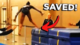 18 Times Gymnasts Were Saved By Their Spotter [upl. by Eirrak]