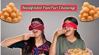 BLINDFOLDED PANIPURI CHALLENGE🌸  PRISMAPRINCY KHATIWADA TWINNYGIRLS👭 [upl. by Frear]