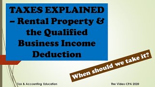 Taxes Explained  Rental Property amp the Qualified Business Income Deduction QBI [upl. by Armallas735]