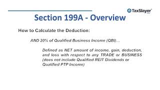 Section 199A Qualified Business Income Deduction [upl. by Dunham]