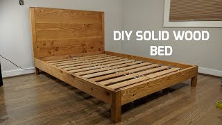 DIY Solid Wood Bed  NATHAN BUILDS [upl. by Ripley]