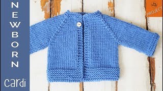 How to knit a Newborn Cardigan for beginners  Part 1 [upl. by Arratal]