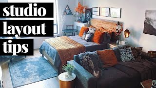 Studio Apartment Layout Ideas  How to Make Your Studio Cohesive [upl. by Esemaj]