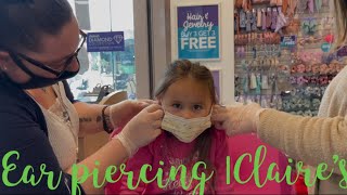 5 Year old get ears pierced at Claire’s [upl. by Welcome911]