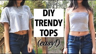 DIY Crop Top amp Tube Top from Tshirt [upl. by Nemsaj]