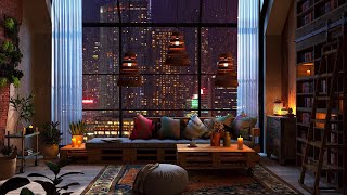 New York Apartment  Rain on Window  Cozy Reading Nook Ambience [upl. by Giardap97]