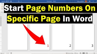 Page Numbers Starting From A Specific Page In Word [upl. by O'Carroll]