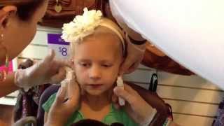 Ear Piercing at Claires 6 years old [upl. by Einoj]