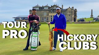 Playing St Andrews BACKWARDS using hickory wooden golf clubs [upl. by Carlotta]