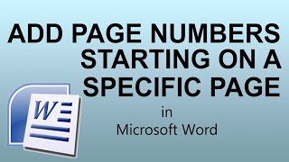 How to Set Page Numbers Starting from a Specific Page in Microsoft Word [upl. by Ahteres]