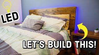 DIY Modern LED Headboard  Woodworking Build [upl. by Enelez743]