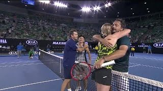 Maccas Legends ClijstersWoodbridge v SanchezVicarioLeconte highlights  Australian Open 2016 [upl. by Delilah218]