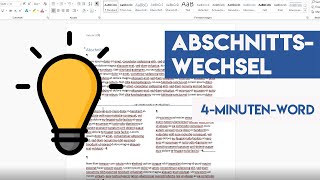 Word Abschnittswechsel amp Seitenumbruch einfach erklärt 4MinutenWord [upl. by Nujra345]