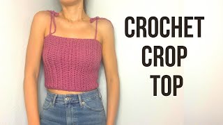 EASY Crochet Crop Top Tutorial  Beginner Friendly [upl. by Naitsirk]