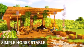 Minecraft How To Build A Simple Horse Stable [upl. by Ayotol]