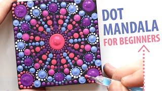 How to paint a dot mandala painting for beginners [upl. by Strohl739]