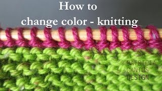 How to change color knitting [upl. by Weinstock]