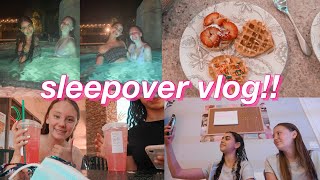 SLEEPOVER VLOG biking hot tub snacks and more [upl. by Eicaj]