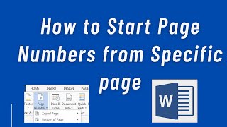 How to Insert Page Numbers in Word Starting from Specific Page  For Thesis or Research Report [upl. by Bamby311]