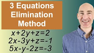 Solving Systems of 3 Equations Elimination [upl. by Gorlin]