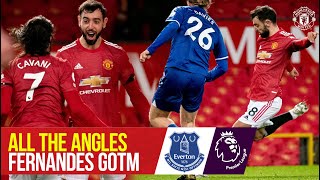 All the Angles  Bruno Fernandes vs Everton  Goal Of The Month  Manchester United  Premier League [upl. by Landbert]