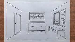 How to Draw a Room in 1Point Perspective [upl. by Risa]