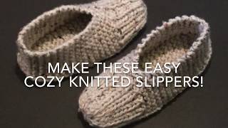 KNITTED SLIPPERS  EASY FOR BEGINNERS [upl. by Natala]