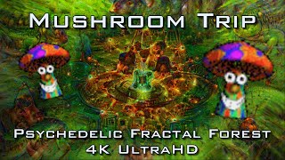 Mushroom Trip  Psychedelic Fractal Forest Visuals 4 DMT LSD Psilocybin  4K UltraHD DeepDream [upl. by Reinertson]