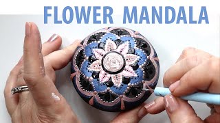 Flower Mandala Dotting Pattern  EASY dotting tutorial [upl. by Ecirtam429]