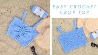 Easy Crochet Crop Top DIY Tutorial [upl. by Fotina]