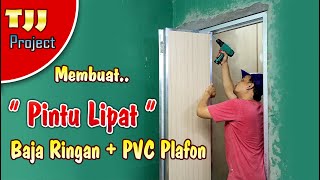 Cara Membuat PINTU LIPAT dari baja ringan dan PVC plafon [upl. by Sussi]