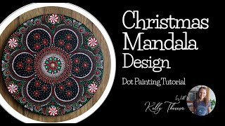 Christmas Mandala Design  Dot Painting Tutorial [upl. by Eizeerb995]