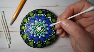 EASY Dot Art Mandala Stone Painting Using ONLY a Qtip amp Pencil FULL TUTORIAL How To  Lydia May [upl. by Aretse362]