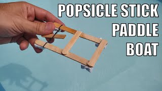 Make a Popsicle Stick Paddle Boat  STEM Activity [upl. by Sixela]