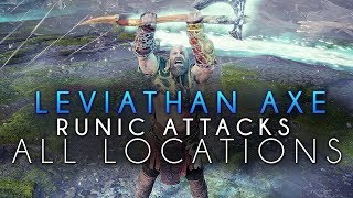 God Of War  All Leviathan Axe Runic Attack Location And Showcase Full Guide [upl. by Zandra404]