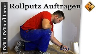 Rollputz auftragen auf Gipskarton Basics [upl. by Straub786]