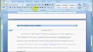 Word Insert Page Numbers and Change Header [upl. by Hymen]