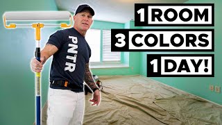 DIY Paint a Room 3 Colors in ONE DAY [upl. by Stauffer830]