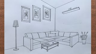 How to Draw a Room in 2Point Perspective [upl. by Sisenej368]