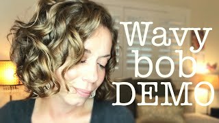 DEMO Styling my wavy bob  Bounce Curl review  Alyson Lupo [upl. by Ingmar]