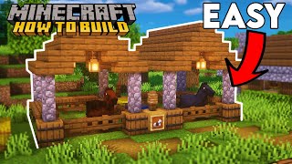 Minecraft How to Build a Horse Stable  Small Horse Stable Tutorial [upl. by Birmingham]