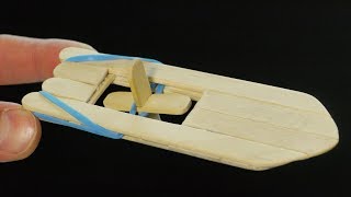 How to Make an Elastic Band Paddle Boat [upl. by Lachus80]