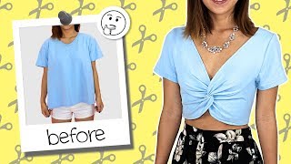 DIY TShirt Transformed into Twisted Crop Top  Coolirpa [upl. by Connelly505]