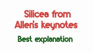 Silicea from Allens keynotes [upl. by Myrt]