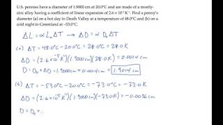 Temperature and Heat Thermal Expansion Level 1 Example 1 [upl. by Czarra]