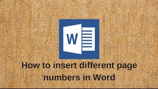 How to insert different page numbers in Word [upl. by Acimat]