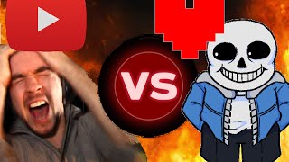 Youtubers React To Beating Sans [upl. by Lahtnero682]